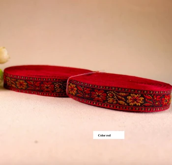 Broderii etnice chingi jacquard țesute bandă de dantelă asieta panglică 2cm florale jean tribal boho DIY punga de cadou accesoriu retro
