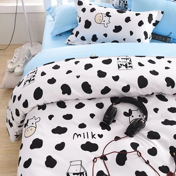 Animale de desene animate set de lenjerie de pat vacă, pisică, câine Set de lenjerie de Pat lenjerie de pat de lux carpetă acopere set+fata de perna pat set Unic Regina King Size