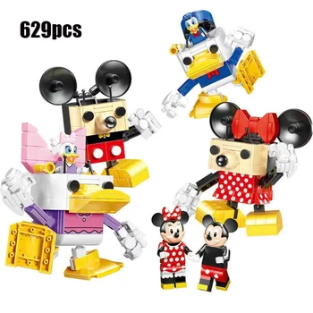 Disney 4 in 1 Mickey Minnie Mouse, Donald Duck Blocuri Caramizi de Învățământ City Jucarii Pentru Copii Cadouri