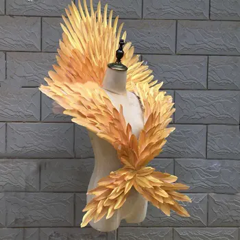 Aur alb pene umăr aripă recuzită prinț prințesă cosplay aripi pene