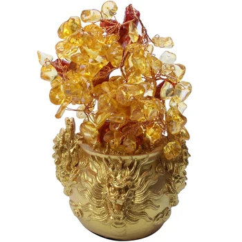 Chinezii de Aur de Cristal Norocos Bani de Avere Copac NOROC Avere Avere Biroul de Acasă Decorare Ornament mai Bune Cadouri