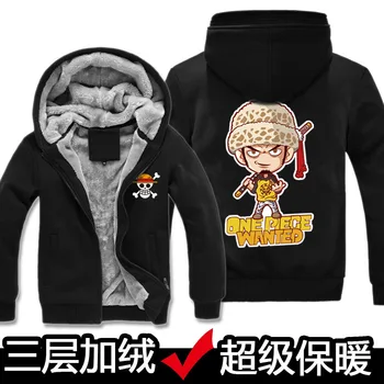 Noi de Calitate de Top-O singură Bucată Trafalgar Law Anime Cosplay Costum Hoodie Jacheta sweatershirt M D Luffy Cosplay Îngroșa cu Fermoar haina