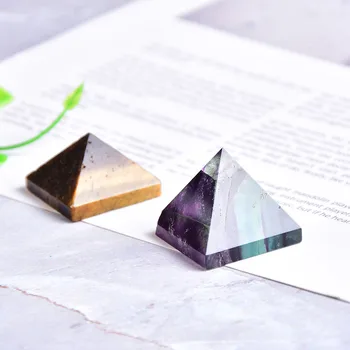 Naturale Fluorit Piramida de Cristal de Cuarț Piatră de Vindecare Chakra Reiki Cristal de Ochi de Tigru Punct de Decor Acasă Meserii Din Piatră 1 BUC