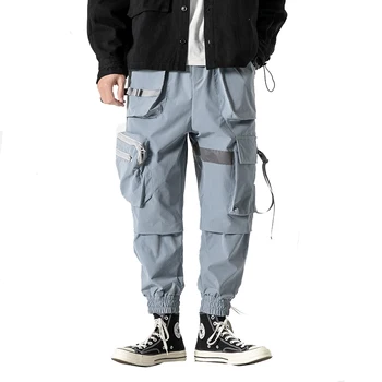 Streetwear Om Jogger Pantaloni Buzunare Laterale Largi în Stil Hip-Hop pentru Bărbați pantaloni de Trening de Moda 2020 High Street Pantaloni Casual Pantaloni