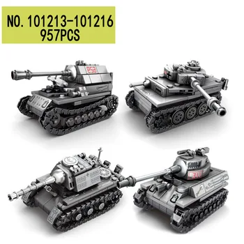 4buc/lot Germania VS Uniunea Sovietică WW2 Tank Armata Blocuri de Vehicule Militare Buncăr Război Mondial 2 Jucarii Pentru Copii