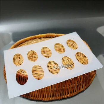 (2 buc/lot) de Brand nou 10 cavități ovale forma de cerc subțire faianta clare mat forme de biscuiti sugarcraft mucegai pentru tort de decorare