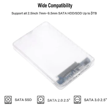 2.5 Inch 5Gbps Transparent HDD Caz SATA 3.0 La USB 3.0 Extern Hard Disk SSD Cabina de Suport Cutie de 2TB Protocolul UASP Cutie