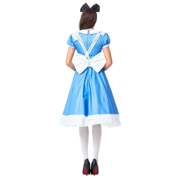 Umorden Fantasia Elite țara Minunilor Alice Costum Lolita Menajera Cosplay pentru Femei Fete Adolescente Halloween Purim Rochie Fancy Funda Mare