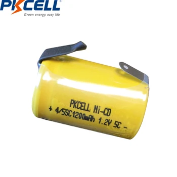 2/6/8/12PCS PKCELL 4/5SC 1200mAh 1.2 V Ni-CD Baterie Reîncărcabilă 4/5 SC Sub baterii de tip C cu sudura file pentru scule electrice