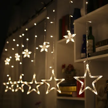 Steaua Lampă cu LED-uri Lampa de String-Uri Lumini de Craciun Decor de Lumini de Vacanță Cortina Lampa Nunta Neon Felinar 220v/110v Europa Ne