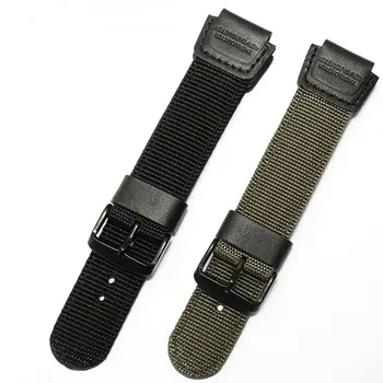 Nailon watchband armata verde negru bratara curea de schimb pentru Casio AE-1200WH SGW-300H/400/500 AQ-S810W