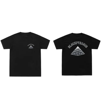 Casual Chirs Brown Marca Man T Shirt Două Laterale Negre Piramida Imprimare Tricouri Hip Hop Bumbac Streetwear Tricou Vara Rece Topuri