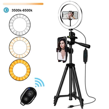 Selfie Inel Lampă cu Led-uri de Lumină Inel cu 110cm Trepied suport Suport Bluetooth a Telefonului de la Distanță Video de Fotografie de Iluminat pentru Youtub Live