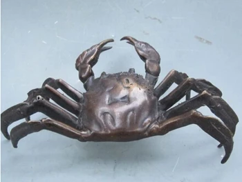 Cupru Alama CHINEZĂ meserii din Asia Elaborate Chineză de Colecție Decorate Cupru Turnare Crab Ornament Statuie