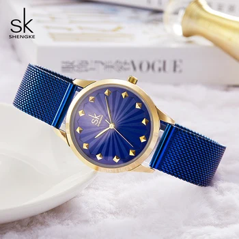 Shengke Creative Nit Dial Ceasuri Femei de Brand Doamnelor din Oțel Inoxidabil Încheietura mîinii Ceas Reloj Mujer 2019 SK Femei Cuarț Ceas #K0081