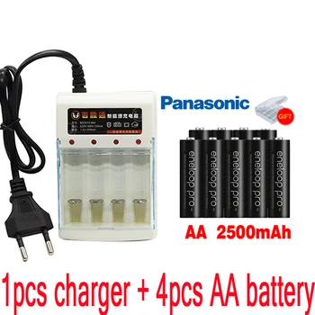 Panasonic Eneloop Original Baterie Pro AA 1.2 V 2500mAh NI-MH Lanterna aparat de Fotografiat de Jucărie Pre-Încărcat Acumulatori+Incarcator