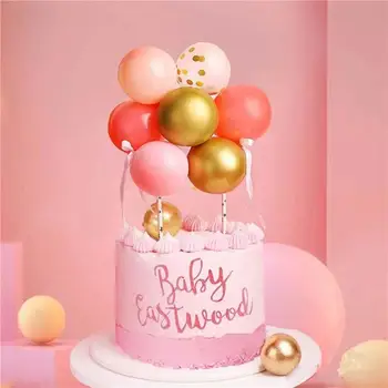 14pcs Aur Confetti, Baloane, Tort Fân Tort Joben Decor Pentru Tort Happy Birthday 1 Prima Petrecere de Ziua Decor Copii