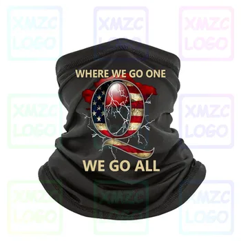 În Cazul În Care Vom Merge O Să Mergem Toți Qanon Litera Q Statele Unite Ale Americii Q Steagul Negru Masca