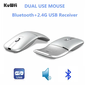 KuWFi Wireless/Bluetooth Chargable Mouse-ul 2 în 1 Silent Mouse-ul Portabil Rotativ Mini 1600 DPI Mouse Optic forLaptop/PC/Desktop