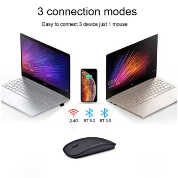 3 în 1 Mouse de Calculator fără Fir Bluetooth Ergonomic 2.4 Ghz USB Mini Optică Subțire de Soareci pentru Macbook Laptop PC