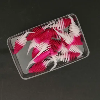 15 buc/lot 4.8 cm din Plastic Moale Vierme, Larve Momeala Spirală Coada Artificiala Panfish Crappie Păstrăv Crankbait Moale Momeli de Pescuit Nada
