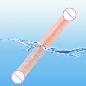 OLO Dual Cap Moale Jelly Vibrator Flexibil Dublu s-a Încheiat Penis Artificial Erotic Feminin Masturbari Jucarii Sexuale pentru Femeile Lesbiene