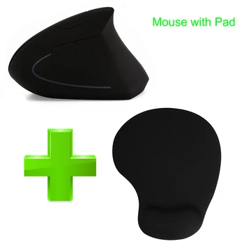 2.4 G Wireless Ergonomic Vertical Mouse-1600 DPI Optic USB Cu Mousepad Pentru PC Gamer