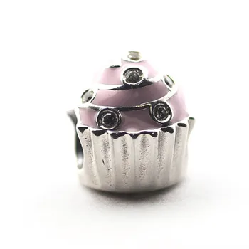 Dulce de Argint Farmec Cupcake Farmecele Pentru a Face Bijuterii se Potriveste Original Farmecul Bratari Pentru Femei DIY Sterling Argint Bijuterii Margele