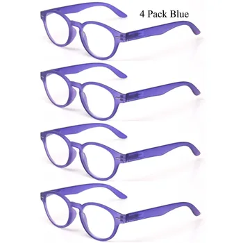 Henotin 4 perechi de ochelari pentru bărbați și femei cu arc balamale cadru oval colorate cititor de ochelari de înaltă calitate