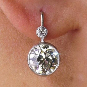 BIJOX POVESTEA de lux farmece cercei cu forma rotunda placat cu piatră prețioasă argint 925 bijuterii picătură cercel pentru femei nuntă