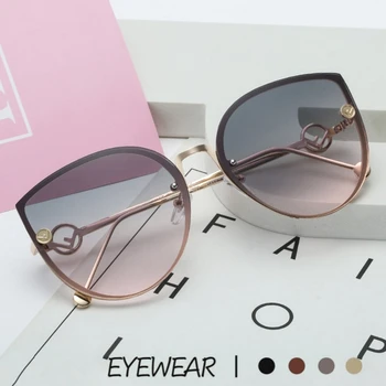 2019 Nou de Lux Italia Designer de Brand Doamna Pisica Ochi ochelari de Soare Femei Epocă fără ramă Gradient de Ochelari de Soare Pentru Femei UV400