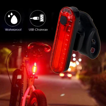 USB Reîncărcabilă Bicicleta Stop cu LED Biciclete Lumina Impermeabil MTB Siguranței Rutiere de Avertizare Roșu Ciclism Lampa cu Built-in Baterie
