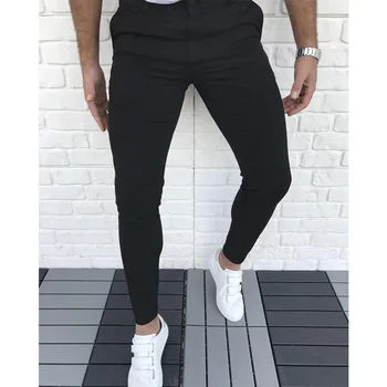 Moda pentru bărbați Pantaloni Casual Streetwear Pantaloni Hip Hop Slim Fit Afaceri Sociale Toamna Direct Moale Solid de sex Masculin Haine Negre