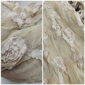 Flori brodate inel infinit eșarfă tub foulard femme femei eșarfă de mătase bej retro designer esarfa brand buclă scaves