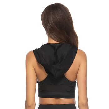 Culoare pură Mișcare de Yoga femeii Tricou Sport Sutien Căptușit Yoga Top Rezervor de Funcționare Doamnelor Sport cu Gluga Sport Shirt Femei 2020