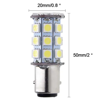 2 buc LED-uri 1157 BA15D Becuri cu LED-uri pentru Masina de Bărci cu Motor Frână Luminile de Stop Lampa spate Chips-uri 5050 27 SMD Alb 6000K 6V DC