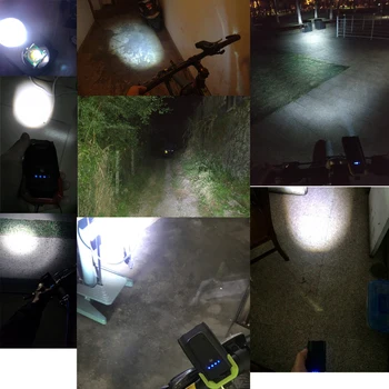 4000mAh Inducție Față de Bicicletă Lumină Set USB Reîncărcabilă Inteligent Far Cu Claxon 800 Lumen LED Biciclete Lampa Ciclu Lanterna
