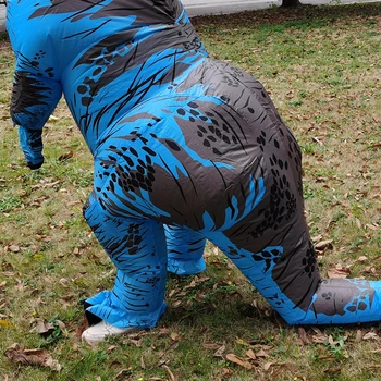 Costume de Halloween pentru Adult, Barbat, Femeie Albastru Mascota T-Rex Gonflabil Costume Dino Dinozaur Petrecere Rol Joaca Dress Up