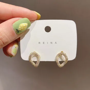 2020 nou design de moda bijuterii de lux compact cupru inlay zircon cercei Creativitatea cercei pentru femei