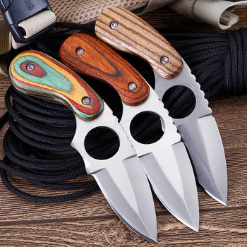 CS RECE fixe lamă de cuțit mâner din lemn direct cutite tactice cuțit de vânătoare în aer liber camping supraviețui cuțite cu teacă