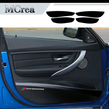 MCrea Auto 3D Usa Anti Kick Pad Mat Autocolante Pentru BMW F30 F31 Seria 3 din Fibra de Carbon M Performance Dovada de Praf Mat Accesorii