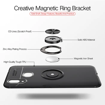 Suportul Magnetic Inel Cazul în care Telefonul Pentru Huawei P9 P10 P20 P30 P40 Lite Masina Sta la Șocuri husa de Protectie pentru Huawei Psmart 2020