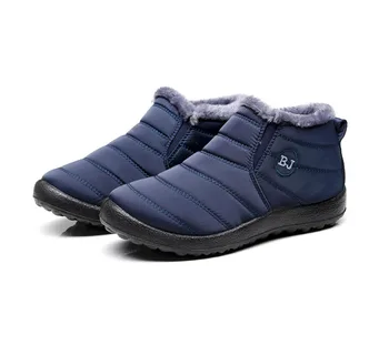 Noua Moda Barbati Pantofi De Iarnă De Culoare Solidă Cizme De Zapada De Pluș În Interiorul Antiderapante Jos Ține De Cald Impermeabil De Schi Cizme Marimea 35 - 46