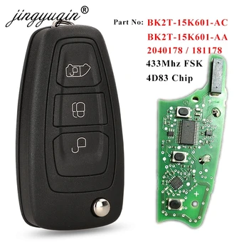 Jingyuqin Cheile Originale pentru Ford Tranzit /Tranzit Personalizate 2016+ Telecomanda Flip Key Fob BK2T-15K601-AA/ AC 434MHz 4D+(83) Cip