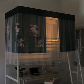 Elev Dormitor Plasă de Țânțari Umbrire Pat Cortina Integrat cu Suport Superior și Inferior Supraetajate Singur Băiat și Fată Dormitor