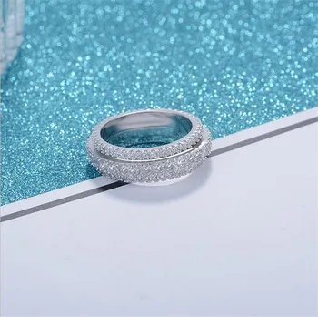 Almei Inele de Nunta Pentru Femei de Argint Culoare Cristal Rotativ Feminin Inel cu Piatra Cubic Zirconia Bijuterii Cadouri pentru Fete Y341