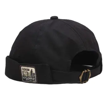 Unisex Vintage Brimless Beanie Hat Broderie Patch-uri Hip-Hop Proprietar Marinar Capac F3MF