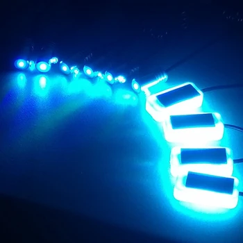 10 in 1 cu LED-uri RGB cu 8M decoratiuni Interioare auto cu fibra optica lumina benzi de Aplicație de Control de 12V decorative atmosfera lămpi Universal