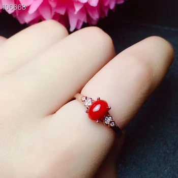 KJJEAXCMY boutique de bijuterii argint 925 incrustat naturale de coral roșu de sex feminin inel acceptă detectarea de noi de lux