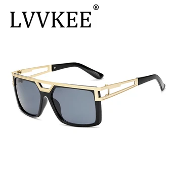 LVVKEE Fierbinte Brand de moda designer de Mare cadru ochelari de soare barbati pentru femei Vintage ochelari de soare Retro Gradient Pătrat UV400 Ochelari de sex masculin